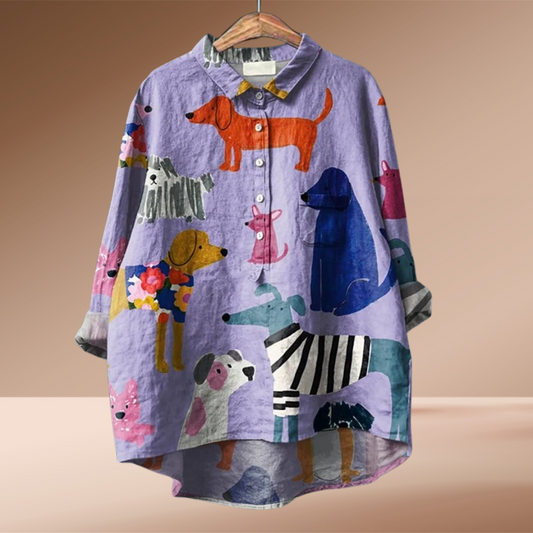 Katharina™ speels shirt met kunstprint