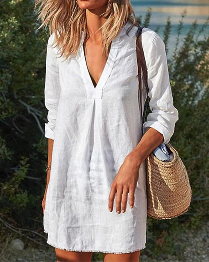 Gienne - Casual jurken met vintagestijl en v-halslijn