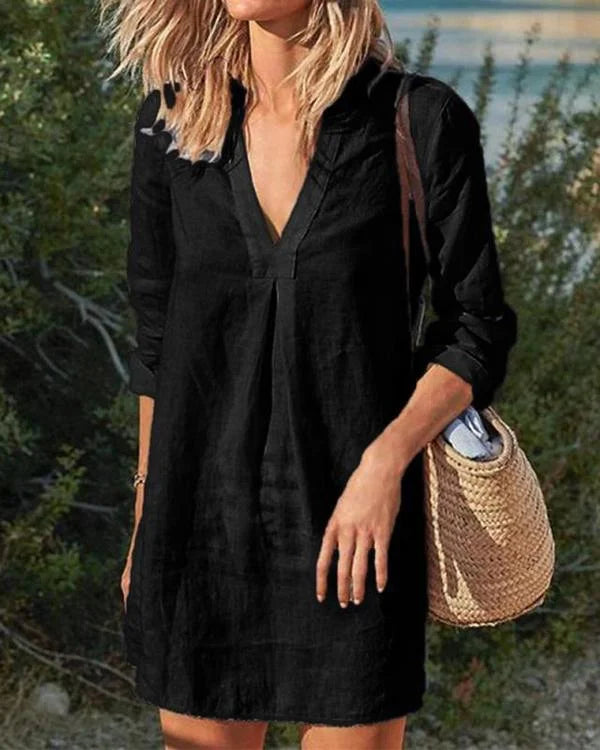 Gienne - Casual jurken met vintagestijl en v-halslijn