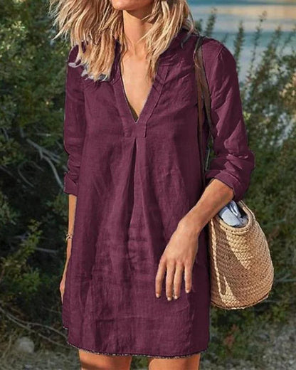 Gienne - Casual jurken met vintagestijl en v-halslijn