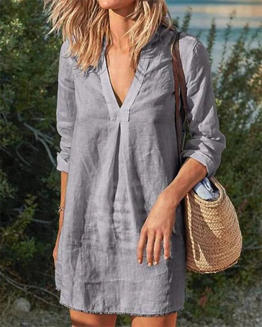 Gienne - Casual jurken met vintagestijl en v-halslijn