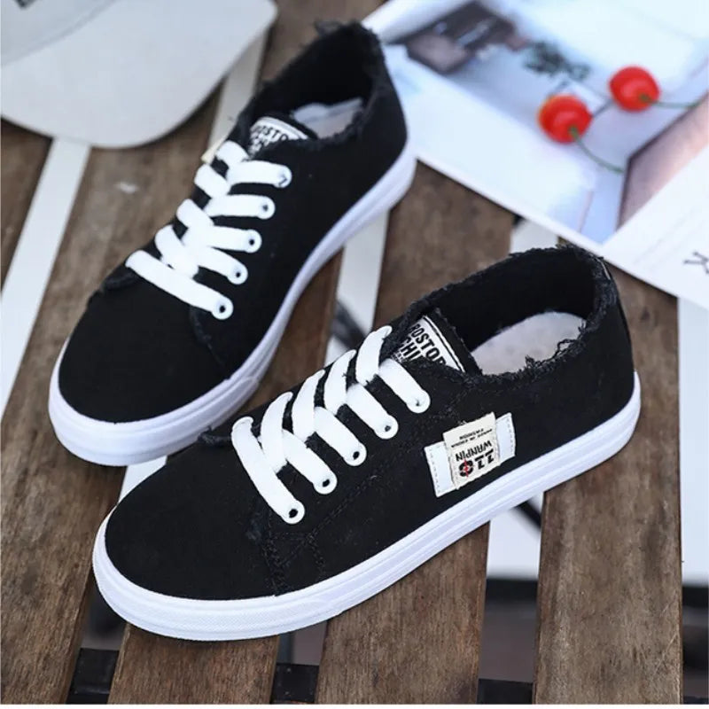 Dames Denim Platte Sneakers