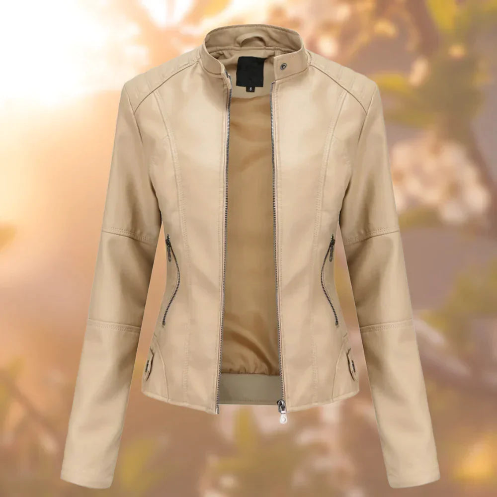 Halle | Elegante, chique en comfortabele leren jas voor dames