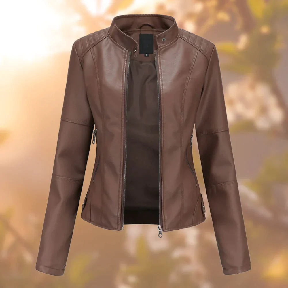 Halle | Elegante, chique en comfortabele leren jas voor dames
