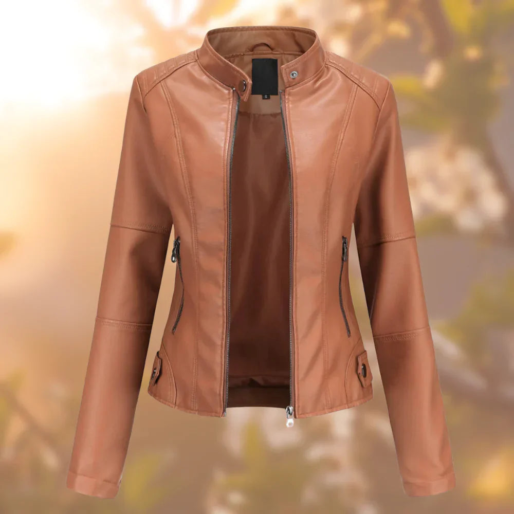 Halle | Elegante, chique en comfortabele leren jas voor dames