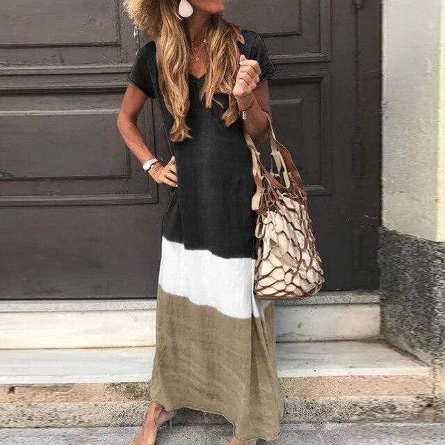 Haelle - Boho casual meerkleurige maxi jurk