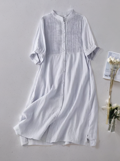 Hana - Artistiek Retro Geplooide Jurk