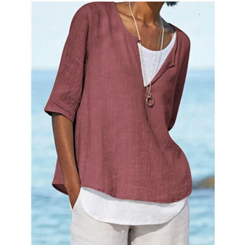 VeeTee™: V-hals Shirt Voor Dames