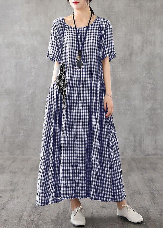 Herra - Casual zomer lange geruite jurk