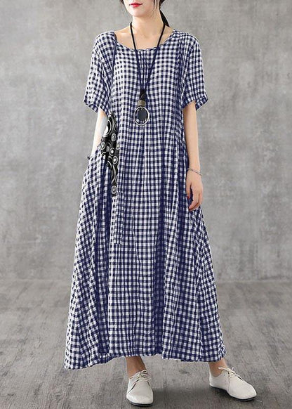 Herra - Casual zomer lange geruite jurk