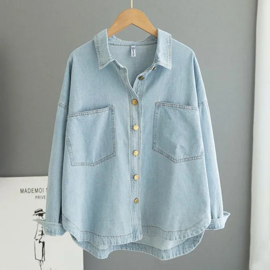 Umma Blouse | Casual Denim Blouse met Lange Mouwen