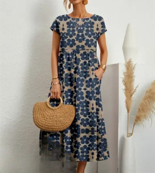 Hosta - Elegante Midi-Jurk met Bloemenprint