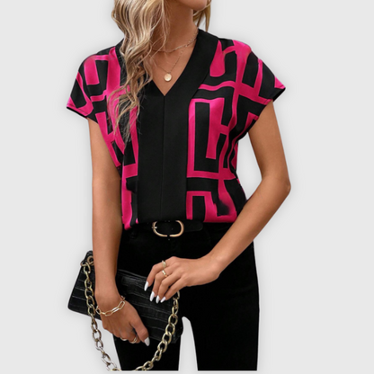 Elegante dames blouse V-hals zakelijk