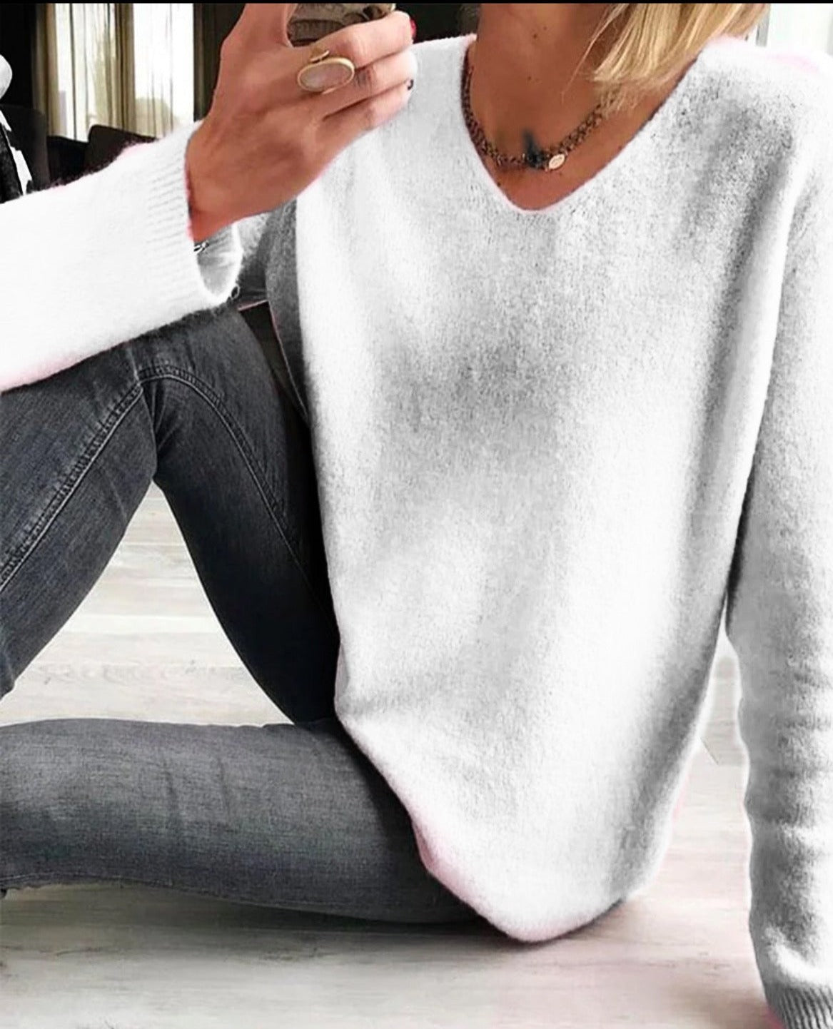 Mila | Dames trui met lange mouwen, effen, chic en comfortabel