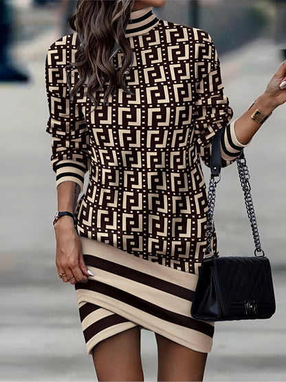 Florentina | Casual mini-jurk met hoge kraag