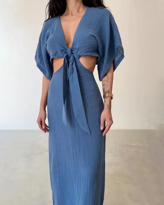 Iyla - Prachtige jurk met open taille en veters