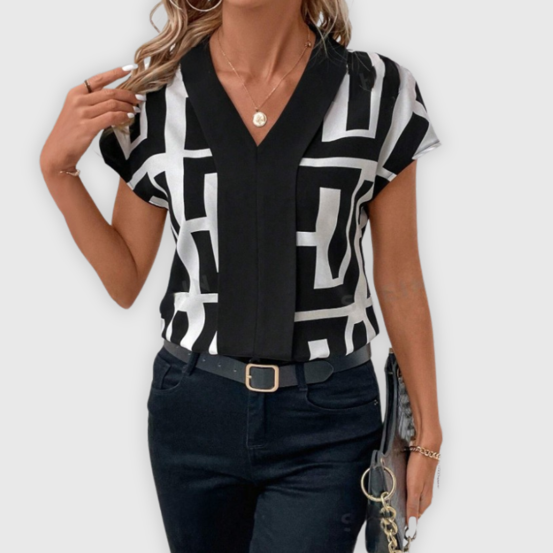 Elegante dames blouse V-hals zakelijk