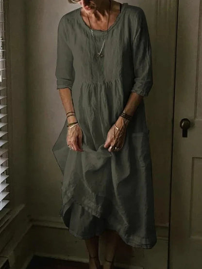 Jessica - Linnen Lange Jurk Casual
