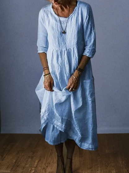 Jessica - Linnen Lange Jurk Casual