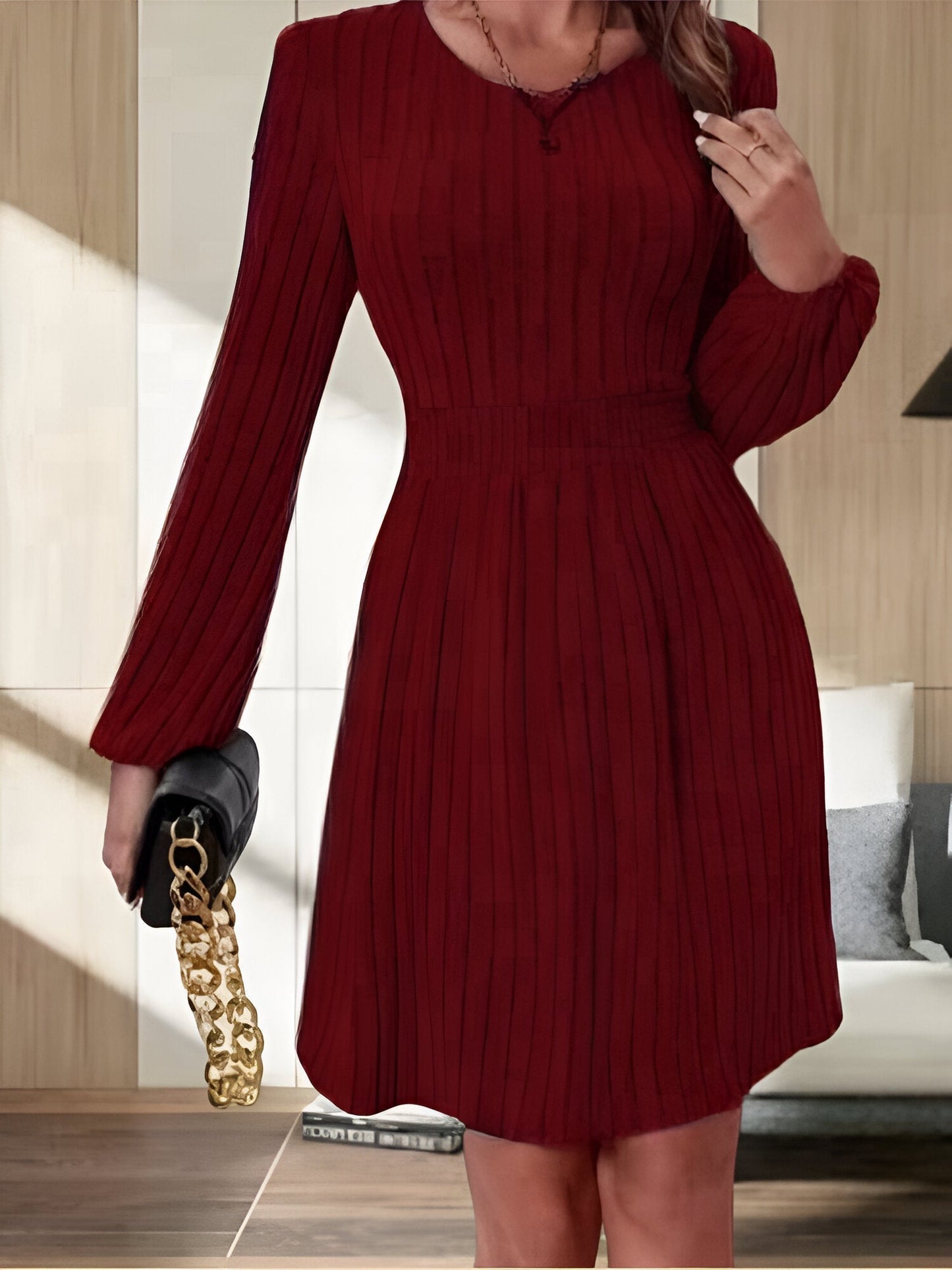 Brunhilde | Elegante gebreide midi-jurk
