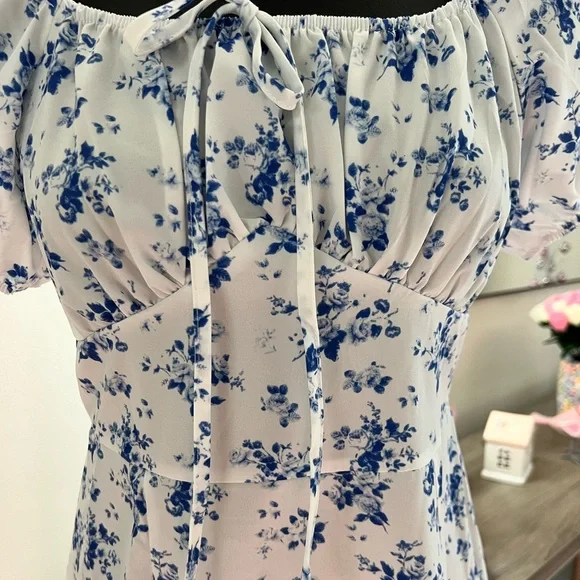 Joplin - midi-jurk met vierkante hals en bloemenprint