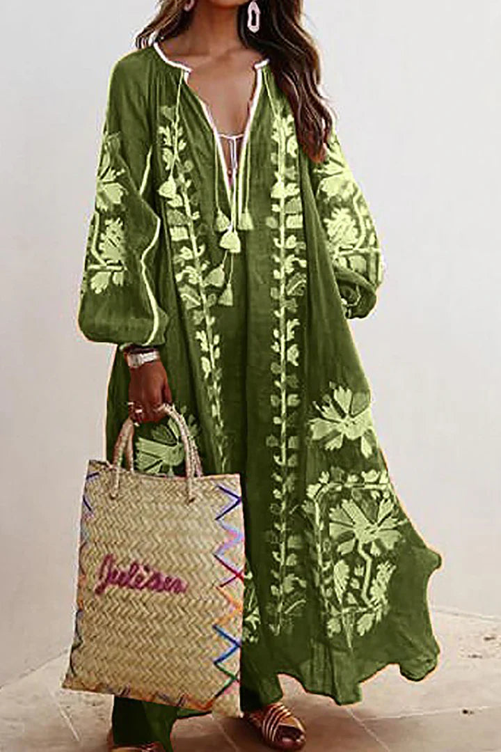 Kara - Bohemian maxi jurk met bloemenprint