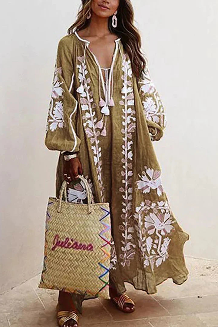 Kara - Bohemian maxi jurk met bloemenprint