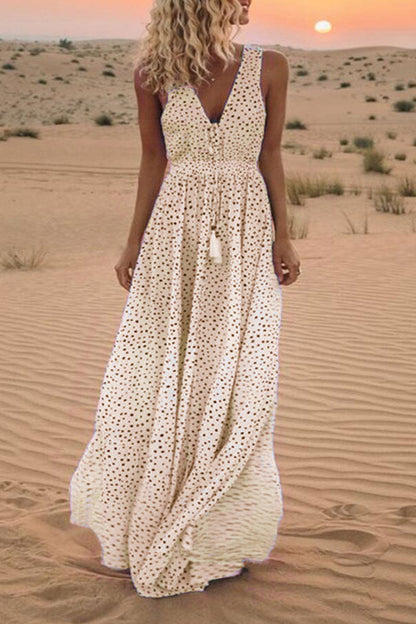 Karylle - Trendy V-hals jurken met bohemien stippen