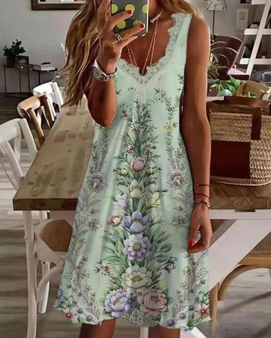 Kirstie - Casual kanten bloemenjurk