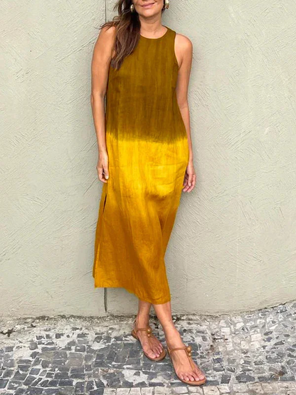 Kyline - Casual maxi jurk van katoen en linnen