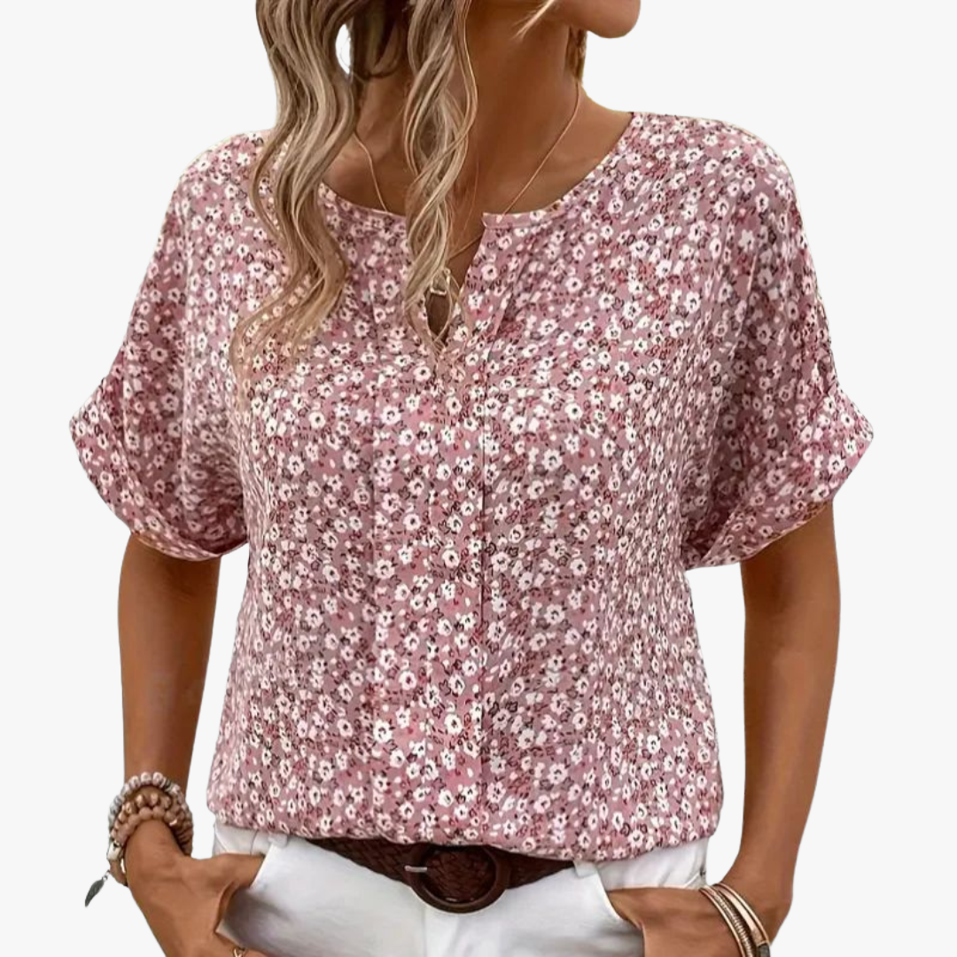 Vintage damesblouse met bloemenpatroon