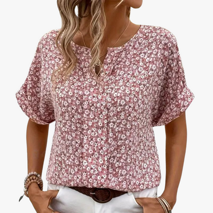 Vintage damesblouse met bloemenpatroon