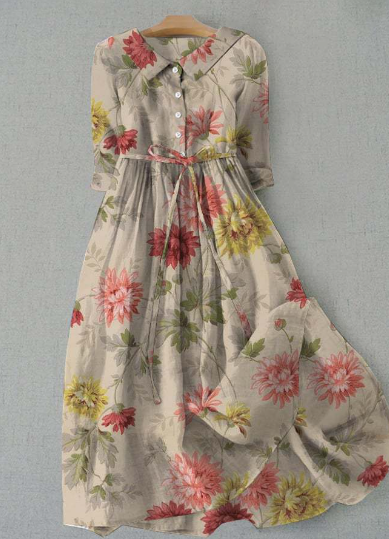 Lhynne - Casual jurk met botanische bloemen voor dames