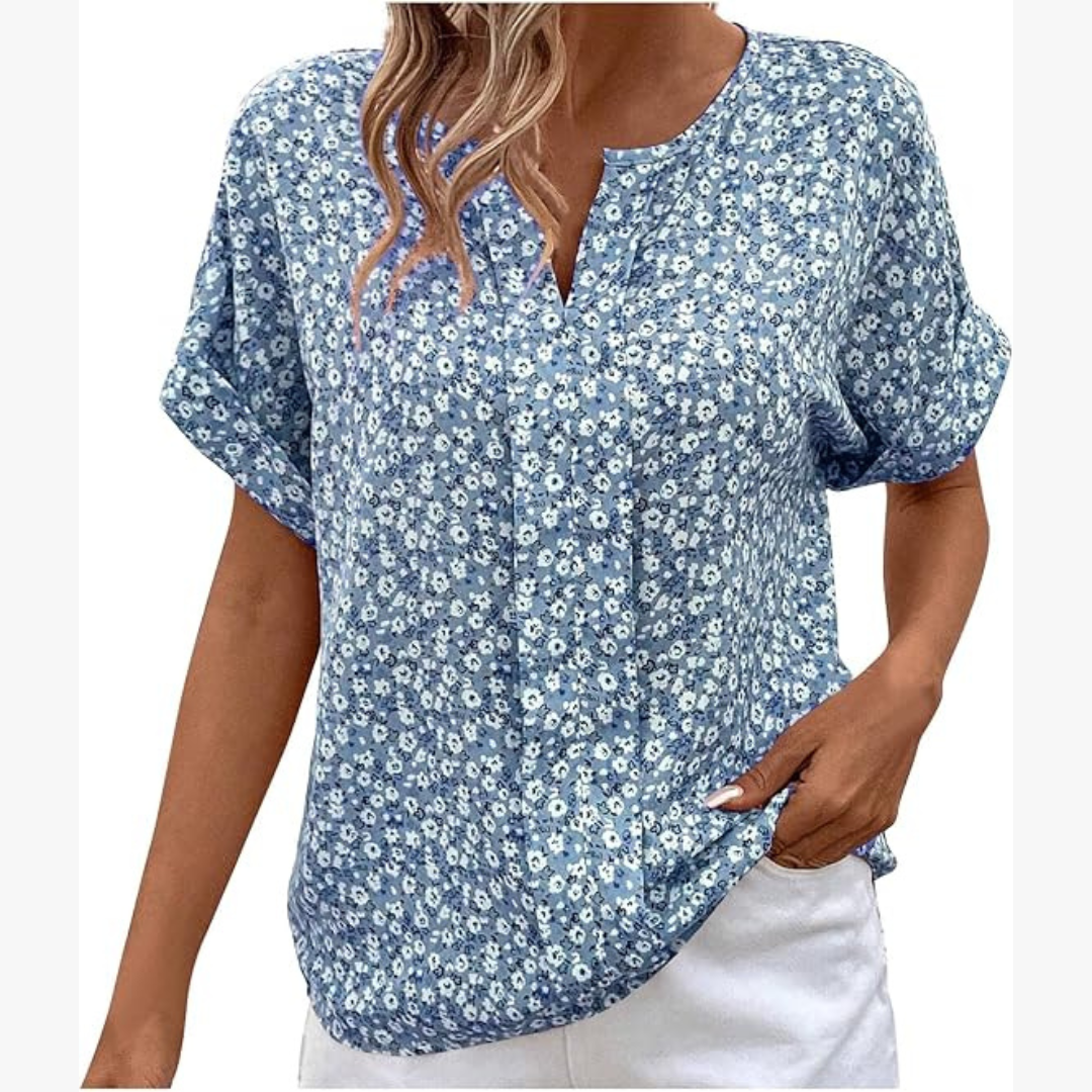 Vintage damesblouse met bloemenpatroon