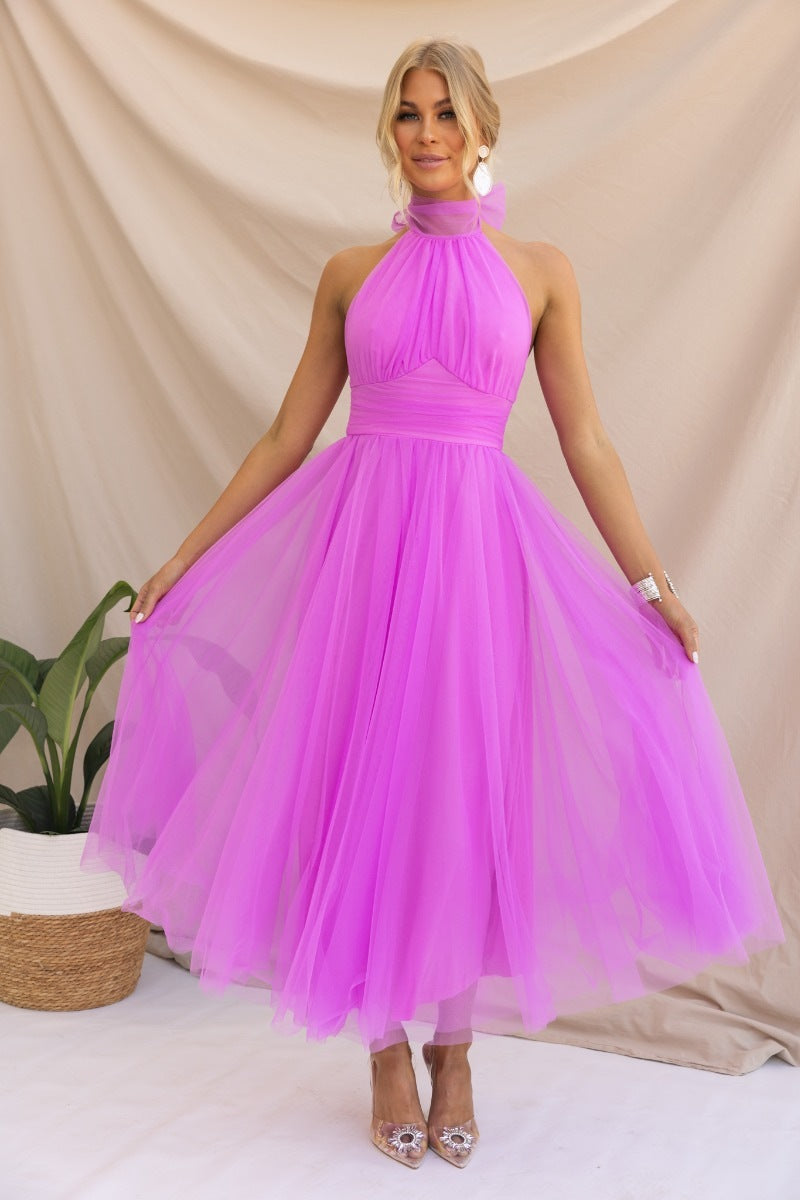 Marisol - Elegante effen A-lijn jurk zonder rugpand