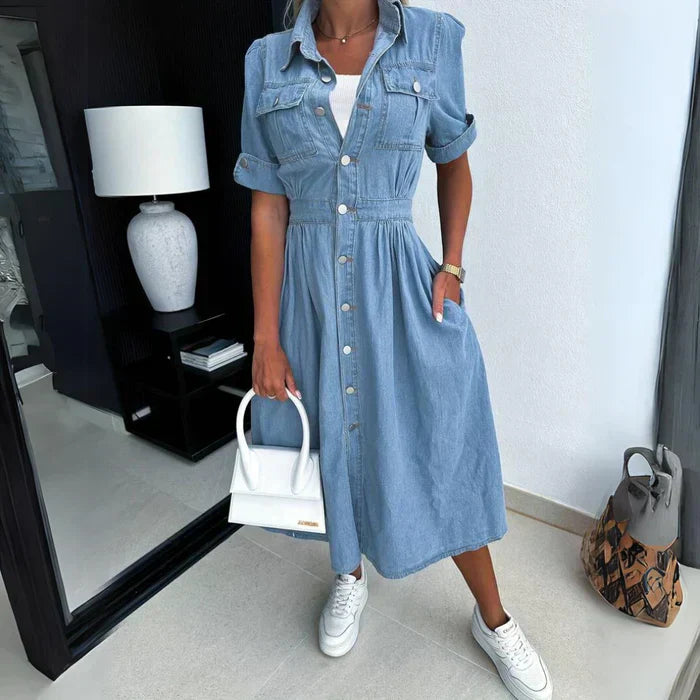 Mimi - Stijlvolle denim jurk voor vrouwen