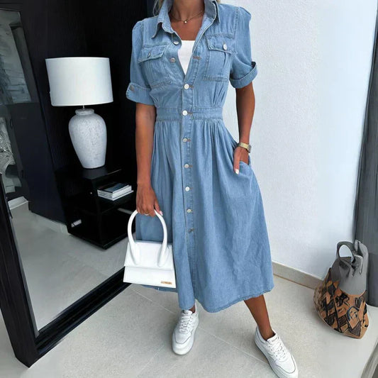 Mimi - Stijlvolle denim jurk voor vrouwen