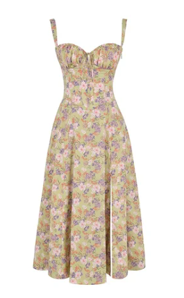 Mirea - Medium gebloemde strapless jurk