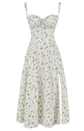 Mirea - Medium gebloemde strapless jurk