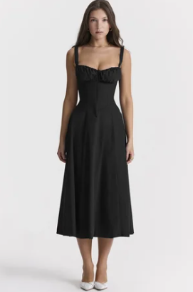 Mirea - Medium gebloemde strapless jurk