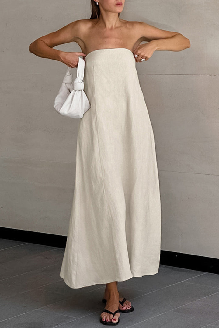 Nadine - Strapless Gesmockte Jurk