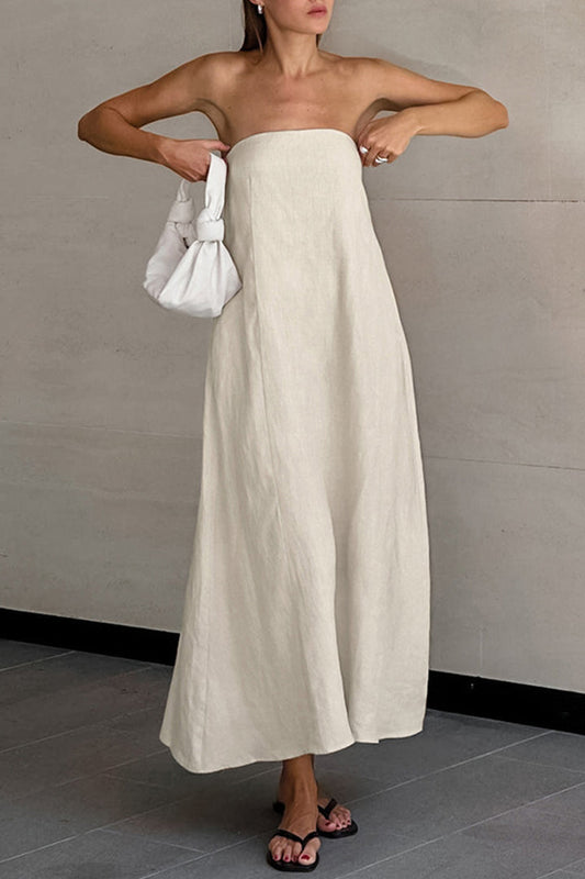 Nadine - Strapless Gesmockte Jurk
