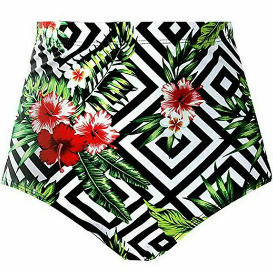 Noelia® | Zomer Dames Hoge Taille Bikini Slips Bloemen Badmode