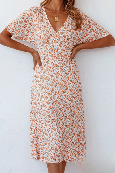 Nevaeh - Trapeze jurken met V-hals en print