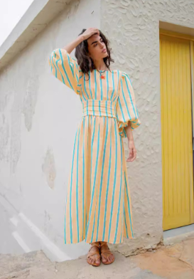 Niana - Linnen Midi-Jurk