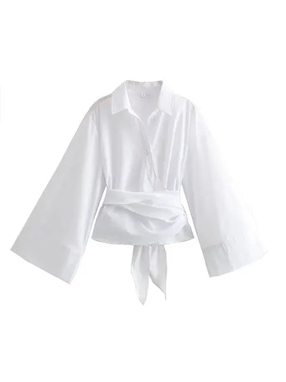 TIRONA | Blouse met vintage uitstraling en strikdetail