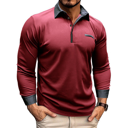 Branislav | Herenpoloshirt met lange mouwen en revers