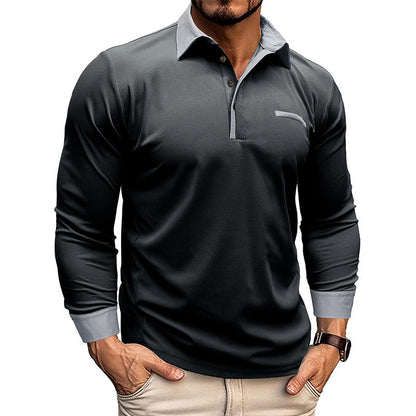 Branislav | Herenpoloshirt met lange mouwen en revers