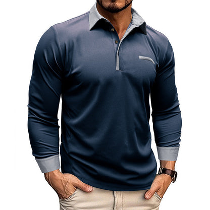 Branislav | Herenpoloshirt met lange mouwen en revers