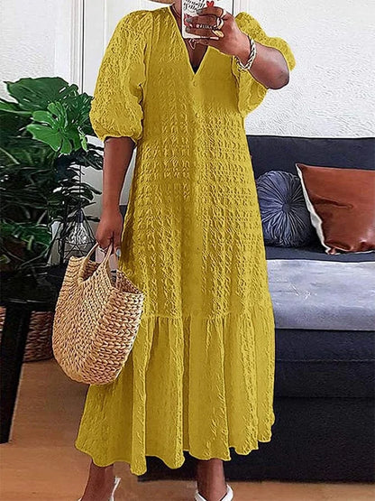 Ophelia - Casual jurk met geplooide knopen